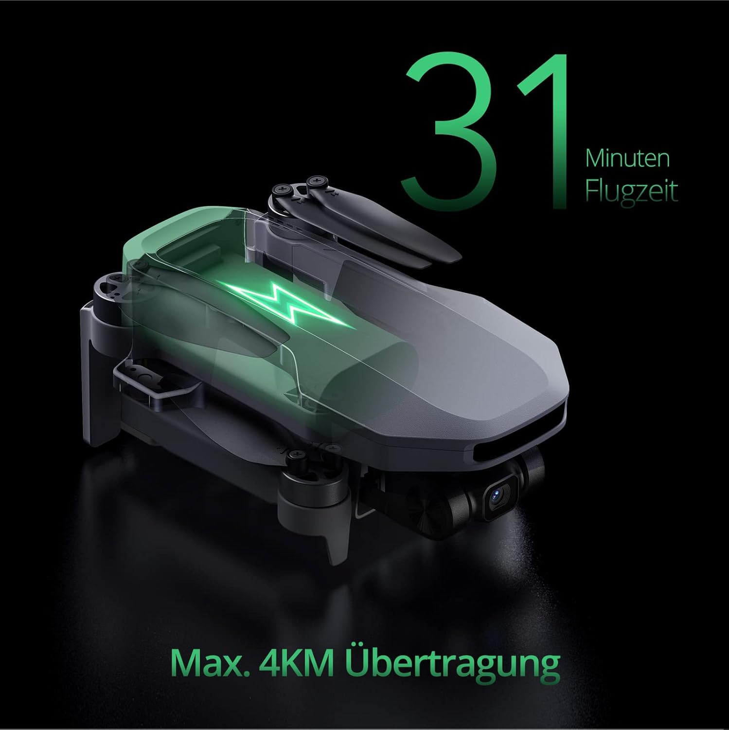 GPS Drohne mit 4K Kamera, 2 Akkus, 62 Min. Flugzeit – unter 249g