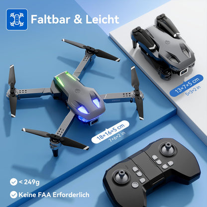 Drohne mit Kamera 1080p, faltbar, FPV Quadcopter – 2 Akkus