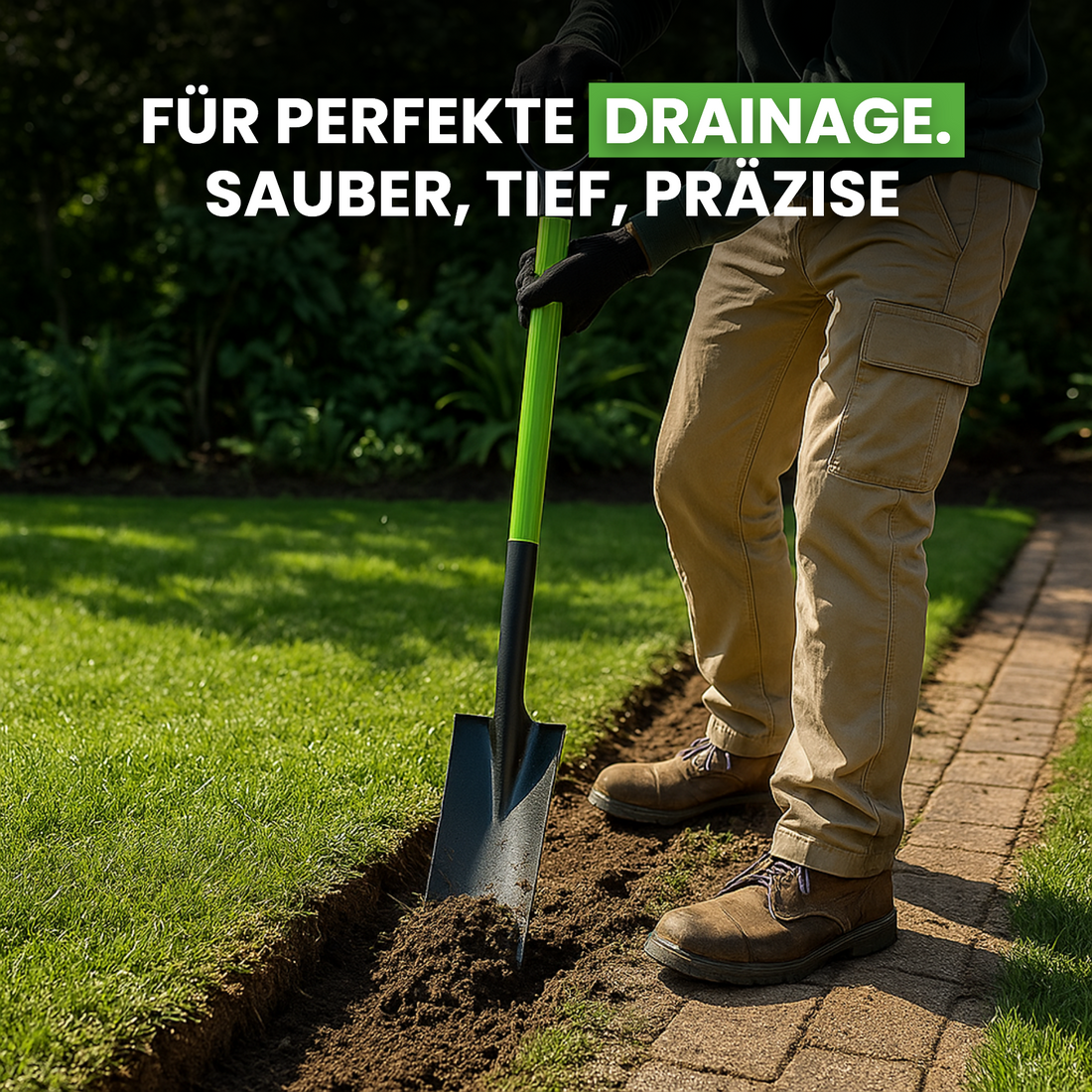 Drainagespaten mit Glasfaserstiel