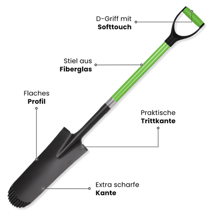 Drainagespaten mit Glasfaserstiel