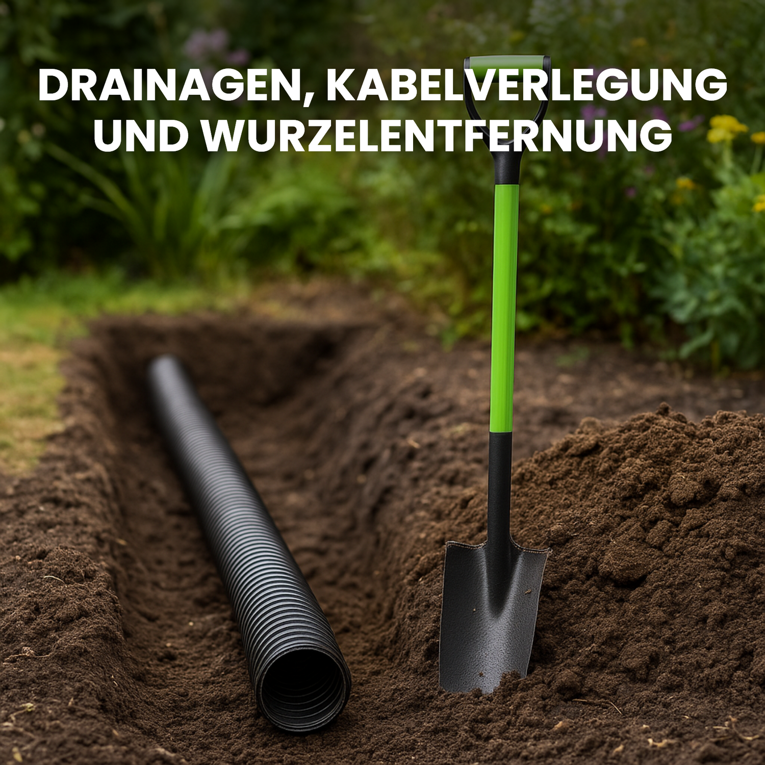 Drainagespaten mit Glasfaserstiel