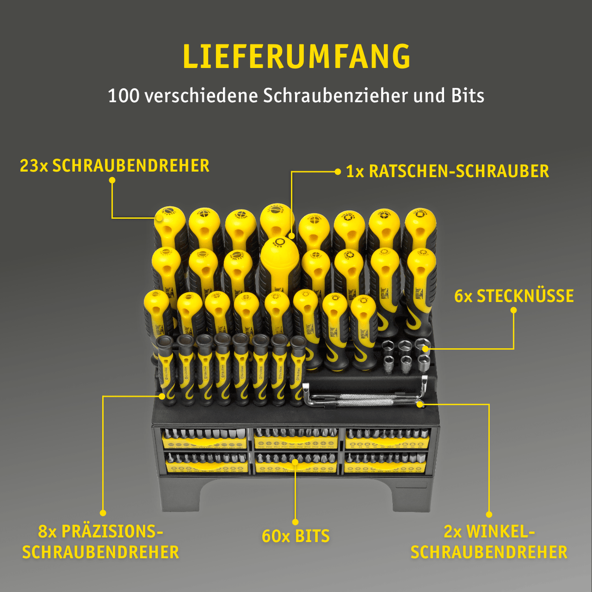 XXL Schraubendreher- und Bit Set 100-tlg.